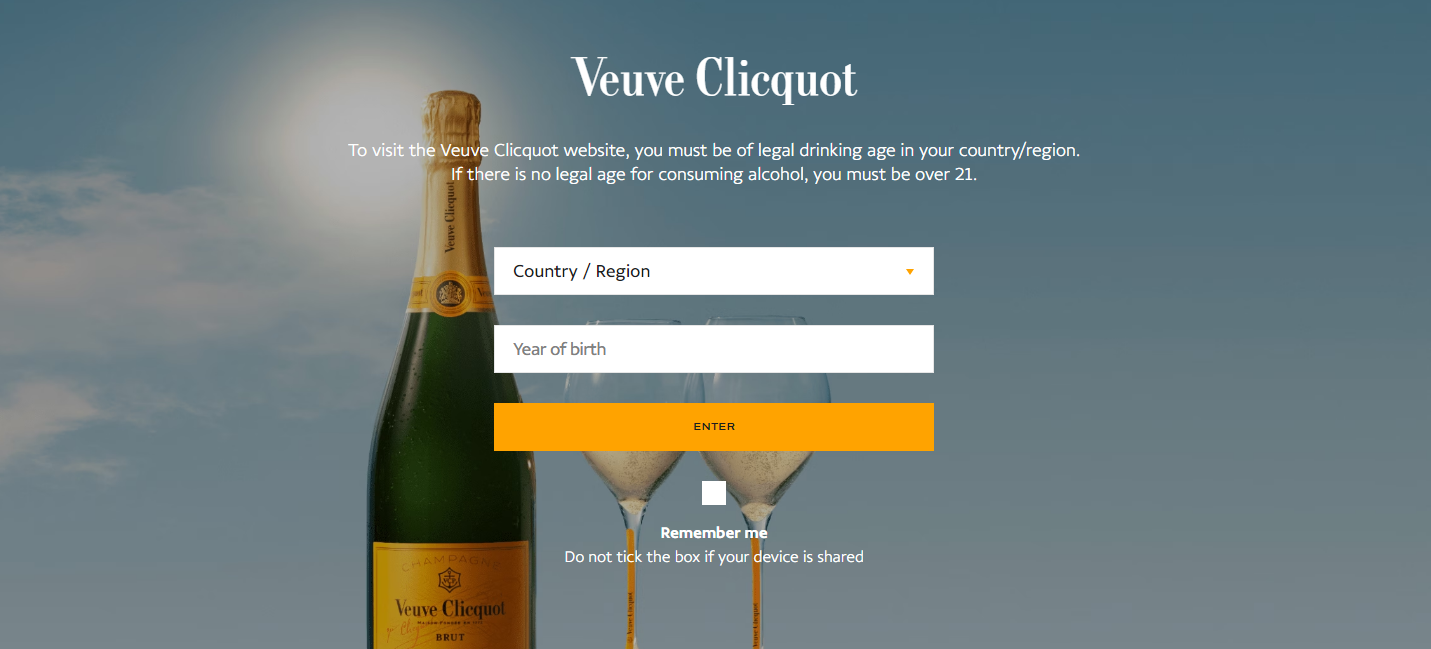  Screenshot from  veuveclicquot.com  