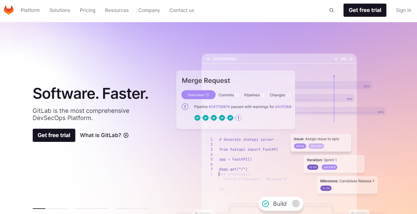  Screenshot from  Gitlab.com  